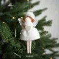 Weihnachten Plüsch Engel Anhänger süße Puppe Hängeornament für feiertag dekoration geschenk - Weiß