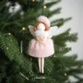 Weihnachten Plüsch Engel Anhänger süße Puppe Baum hängende Dekoration rosa Geschenk 17.5cm - Rosa