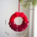 Noël tricoté couronne pendentif rouge arbre suspendu décoration ornement 13x12cm 15,5g - Pendentif Couronne - Rouge