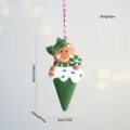 Christmas gingerbread man resin hanging ornament tree decoration holiday party decor 1pc - Gingerbread Man Ice Cream Green (4)
