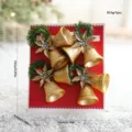 Ensemble de cloches dorées de Noël ornements suspendus avec carte rouge et décor d'arbre - Style D Combinaison De Cloches