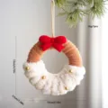 Couronne de Noël en peluche décoration suspendue mignon tricoté arbre de fête accessoire. - Pendentif Couronne - Brun Clair