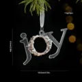 Weihnachten Acryl Joy Buchstaben Hängeornament mit Roségold Pailletten Baumdeko - JOY Zeichen