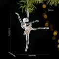Transparenter Kristall Ballerina Weihnachtsbaumanhänger mit glitzernden Pailletten, elegante Deko. - Ballettmädchen Modell A