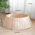 Plastic wicker Christmas tree collar 66cm base stand woven holiday tree skirt decor - Large (Fine Wicker) / Beige