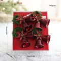 Rode kerstbel hangende ornamenten met dennen en kerstster voor vakantiefeestdecoratie - Stijl F Klok Combinatie