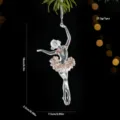 Transparenter Acryl Ballerina Weihnachtsbaum Hängeornament mit Pailletten Dekoration. - Ballettmädchen Stil B