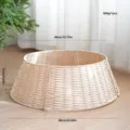 Plastic wicker Christmas tree collar skirt woven base holiday home decoration stand cover - Small (Fine Wicker) / Beige
