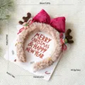 Kerst pluche rendier haarband met rode fluwelen strik, schattig feestelijk haaraccessoire. - Stijl F (Peperkoek Geweit)
