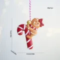 Χριστουγεννιάτικο μπισκότο τζίντζερ ρητίνη κρεμαστό δέντρο διακόσμηση στολίδι 7εκ - Μπισκοτάνθρωπος Ζαχαρωτό Μπαστούνι (5)