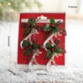 Kerst gewei hangende ornamenten met rode ruitjesstrikken en hulstbessen voor boomdecoratie - Stijl I Gewei Combinatie