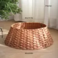 Plastic Wicker Christmas Tree Collar Base Brown 60cm Festive Holiday Home Decor SKU - S / Brown