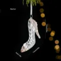 Pendentif de sapin de Noël chaussure à talons hauts en cristal paillettes brillantes - Talon haut
