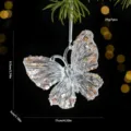 Pendentif papillon en cristal transparent pour sapin de Noël avec des paillettes dorées. - Papillon Style A