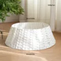 White plastic wicker Christmas tree collar 50x65x22cm 1046g holiday home base decor sku - S / White
