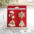 Kerst mini ornamenten set plastic hangende decoraties met kaart feestelijke decoratie - Stijl L Sneeuwvlok Combinatie