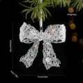 Pendentif nœud de Noël transparent avec sequins, belle décoration de sapin en cristal. - Papillon Style E