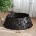 Plastic Wicker Christmas Tree Collar Skirt Base Minimalist Holiday Tree Foot Cover Decor - S / Coffee