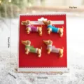Mini Teckel Kerstboom Ornamenten Schattige Glitter Puppy Hanger Decoratie Set Mooi - Stijl Q Puppy Combinatie