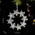 Ornement suspendu de sapin de noël en fleur de cristal transparente avec paillettes 13.5cm - Style Couronne B
