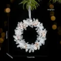 Ornement de couronne de Noël en cristal avec pendentif transparent pailleté pour arbre - Guirlande Style C