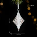 Pendentif de Noël diamant transparent avec sequins dorés, décoration sapin 12x7cm - Losange 3D