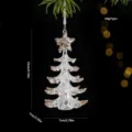 Noël pendentif suspendu en cristal transparent arbre avec paillettes, 13x7cm déco. - Style 3D Sapin de Noël