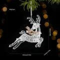 Ornement suspendu de sapin de noël en renne acrylique transparent avec écharpe - Élan