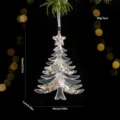 Décoration suspendue transparente pour sapin de Noël avec paillettes dorées 14x10cm - Sapin de Noël Type A
