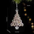 Ornement suspendu transparent de sapin de noël à paillettes, pendentif cristal déco 15cm - Sapin de Noël Type B