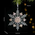 Ornement suspendu de sapin de noël flocon de neige en acrylique transparent avec paillettes 16cm - Flocon de neige Type A