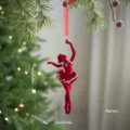 Ornamento appeso per albero di Natale ballerina in velluto rosso, decoro natalizio 1pz - Ragazza Ballerina Fioccata Rossa Stile A