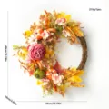 Autumn Thanksgiving maple leaf pumpkin wreath artificial flower door hanging home wall decor - Autumn Wreath Style E