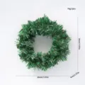 Corona de navidad verde de pino PVC para colgar en la puerta decoracion festiva de fiestas 20cm - 20cm / Verde