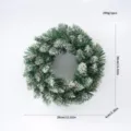 Green Christmas wreath with snow tips, 30cm festive door hanging holiday decoration. - 30cm