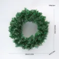 Corona de Navidad de PVC verde 30cm decoración colgante para puerta principal festiva. - 30cm / Verde