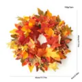 Autumn artificial maple leaf wreath with colorful berries, 45cm diameter Halloween door hanging. - Autumn Wreath Type A