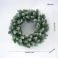 Snow-tipped green Christmas wreath 40cm holiday hanging decor for door and tree festive display - 40CM