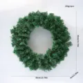 Guirnalda navideña de PVC verde para colgar en la puerta principal, diámetro 40cm decoración. - 40CM / Verde