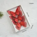 Pinces à cheveux papillon en résille pailletée rouge, lot de 3 décorations de sapin de Noël. - 3 Pièces/Paquet / Papillon en Maille (Rouge)