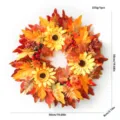 Autumn artificial sunflower maple leaf wreath door hanging Thanksgiving home decor 50cm - Autumn Wreath Style C