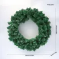 Corona de Navidad Artificial 50cm Verde PVC Agujas de Pino para Decoración de Puerta Principal - 50cm / Verde