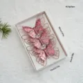 Pinces à cheveux papillon pailletées roses pour décoration sapin de Noël, lot de 3 - 3 Pièces/Paquet / Papillon en Maille (Rose)