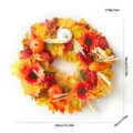 Autumn artificial maple leaf pumpkin wreath for front door Thanksgiving Halloween home decor. - Autumn Wreath Style D