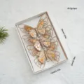 Set de pinces à papillon en résille pailletée dorée pour sapin de Noël, 3 pcs décorations. - 3 Pièces/Paquet / Papillon en Maille (Or)