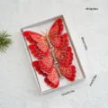 Pendentifs papillon scintillants de simulation pour sapin de Noël lot de 3 pièces - 3 Pièces/Paquet / Papillon en Velours (Rouge)