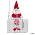 Poupée gnome télescopique de Noël en peluche avec bonnet rouge en tissu tricoté et barbe - Gnome télescopique à chapeau rouge pailleté