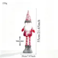 Decorazione bambola gnomo telescopico di Natale con cappello a quadri rossi e stivali grigi. - Decorazione Cappello a Fiocco di Neve Rosso e Bianco (8)