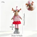 Bambola di peluche di renna telescopica di Natale decorazione con maglione. - Renna Plaid Rosso e Bianco (9)
