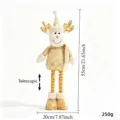 Noël poupée renne télescopique en peluche tricotée décoration de fête style nordique 55cm - Renne télescopique à bois dorés